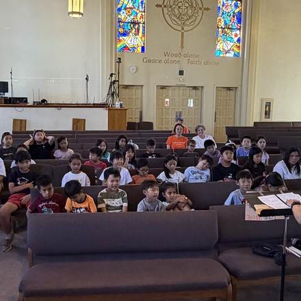 Concordia Chinese School students at monthly chapel