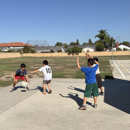 Concordia Chinese School students playing on the playground